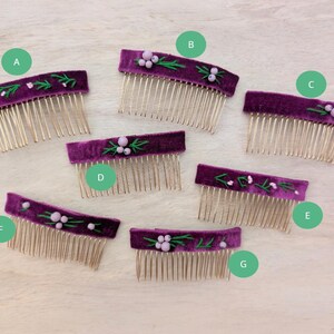 Fall Flower Hair Accessories for Autumn Style Hair Combs with Velvet For Bridesmaids Hair Style with Handmade Whimsical Touch