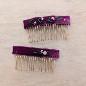 Fall Flower Hair Accessories for Autumn Style Hair Combs with Velvet For Bridesmaids Hair Style with Handmade Whimsical Touch