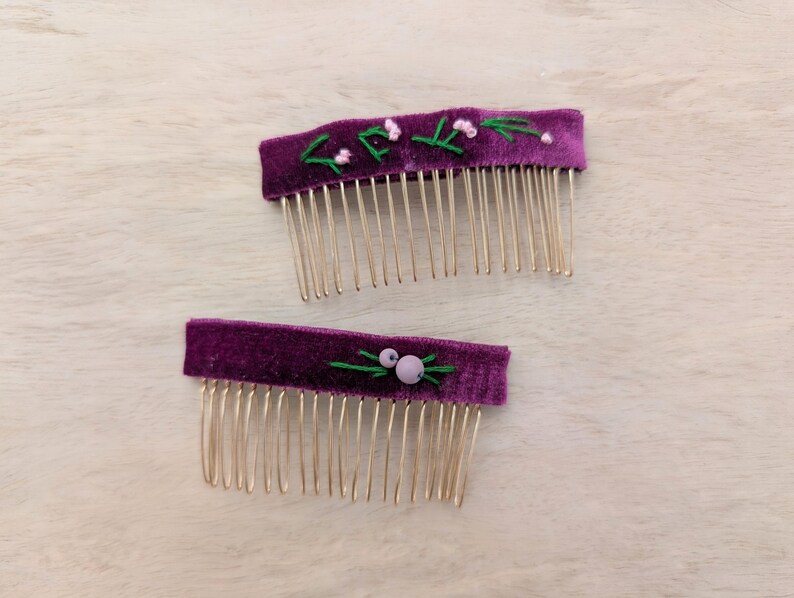 Fall Flower Hair Accessories for Autumn Style Hair Combs with Velvet For Bridesmaids Hair Style with Handmade Whimsical Touch