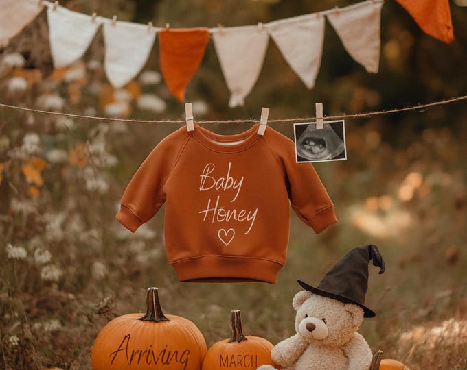 Pumpkin Spice Baby Announcement: Fall Pregnancy, Editable Canva Template (Digital Download)