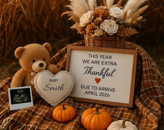 Fall Magic Baby Announcement: Fall Pregnancy, Editable Canva Template (Digital Download)