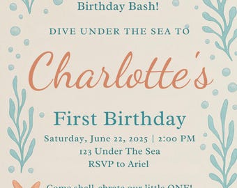 Splish Splash Birthday Bash Invitation: Editable Canva Template (Digital Download)