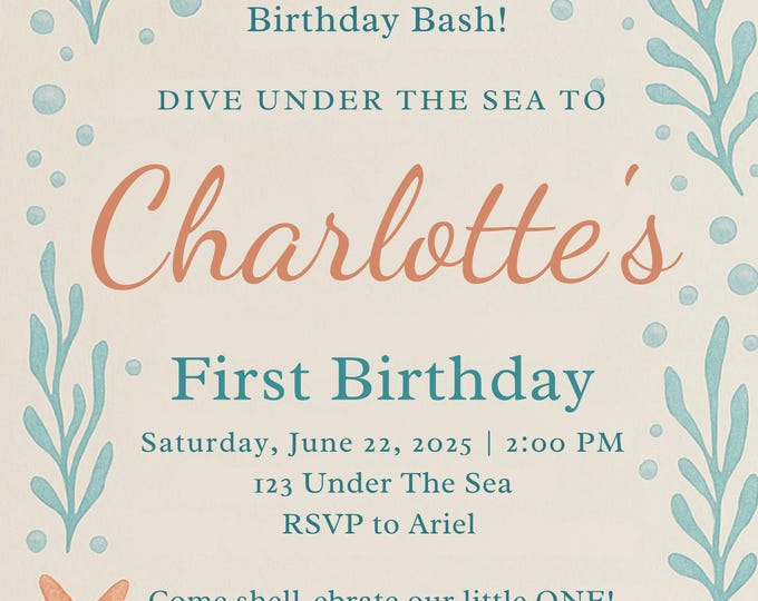Splish Splash Birthday Bash Invitation: Editable Canva Template (Digital Download)