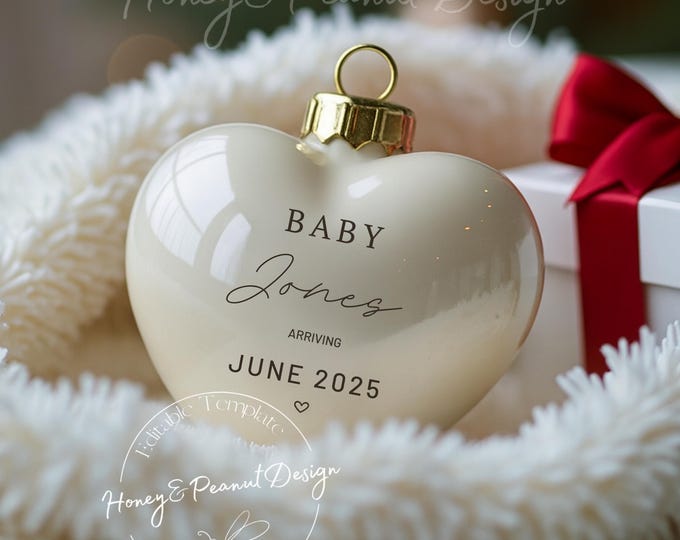 A Little Miracle on the Way – Christmas Baby Reveal Template | Winter Pregnancy Announcement Template (Digital Download)
