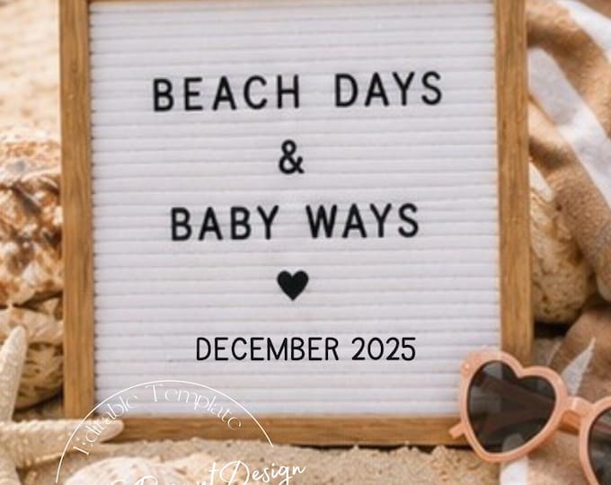 Beach Days & Baby Ways: Editable Canva Pregnancy Template (Digital Download)