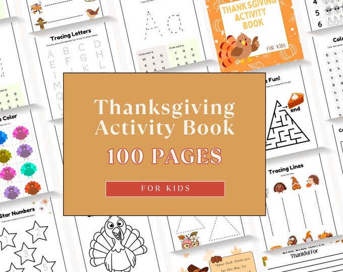 Thanksgiving Activity Book for Kids — 100 Pages of Fall Fun — DIGITAL PRODUCT