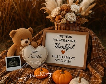 Fall Magic Baby Announcement: Fall Pregnancy, Editable Canva Template (Digital Download)