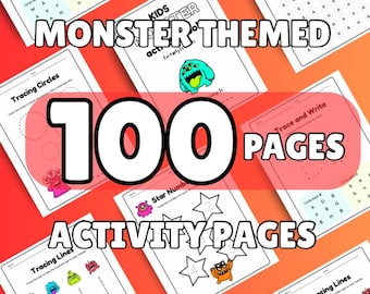 Monster Fun Activity Book for Kids – 100 Pages of Learning & Play! | Digital Download