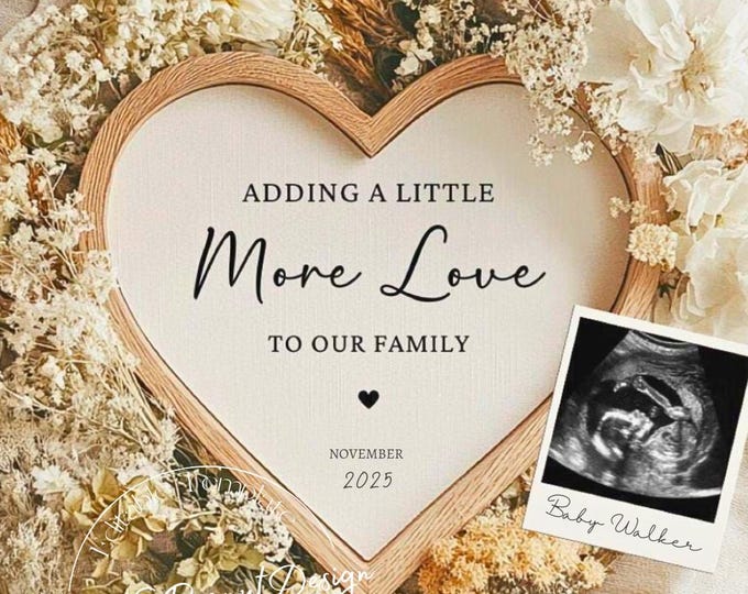 Love Is Growing Pregnancy Announcement: Editable Canva Template Digital Download