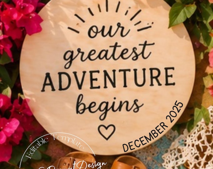 Boho Floral Summer Announcement: Editable Canva Pregnancy Template (Digital Download)