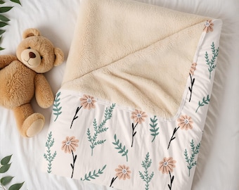 Peach Floral Spring Lovey Blanket | Baby Lovey