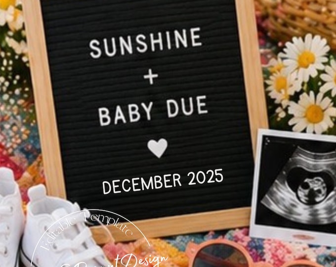 Sunshine & Baby: Editable Canva Pregnancy Template (Digital Download)