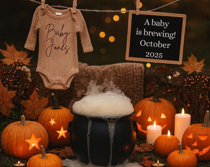 Halloween Pregnancy Announcement Template: Spooky Sweet Baby (Digital)
