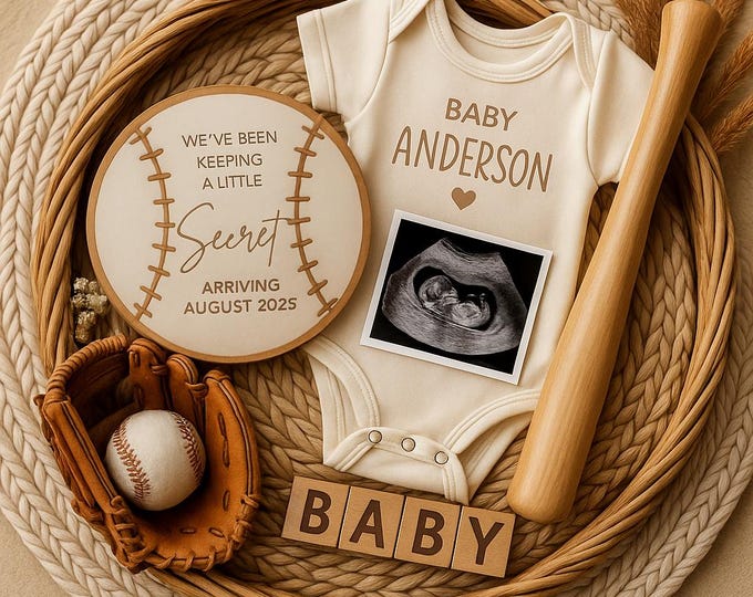 Baseball Baby Announcement: Little Slugger Canva Template (Digital Download)