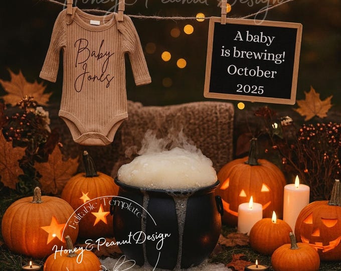 Halloween Pregnancy Announcement Template: Spooky Sweet Baby (Digital)