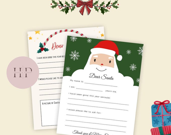 100 Letters to Santa Templates | Printable Christmas Activity for Kids, Classrooms & Families DIGITAL PRODUCT
