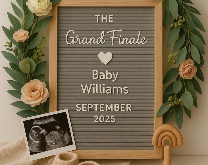 Custom Pregnancy Announcement: Personalized Digital Design (Canva Template)