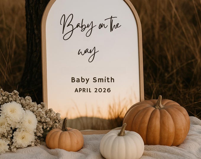 Fall Pregnancy Announcement: Whimsical Canva Template (Digital Download)