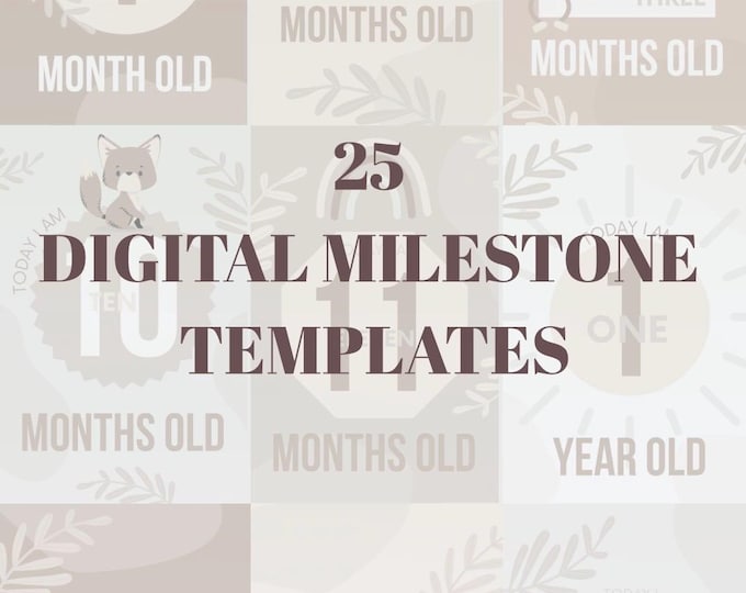 Baby Milestone Cards-From Bump To Baby Neutral Digital Download