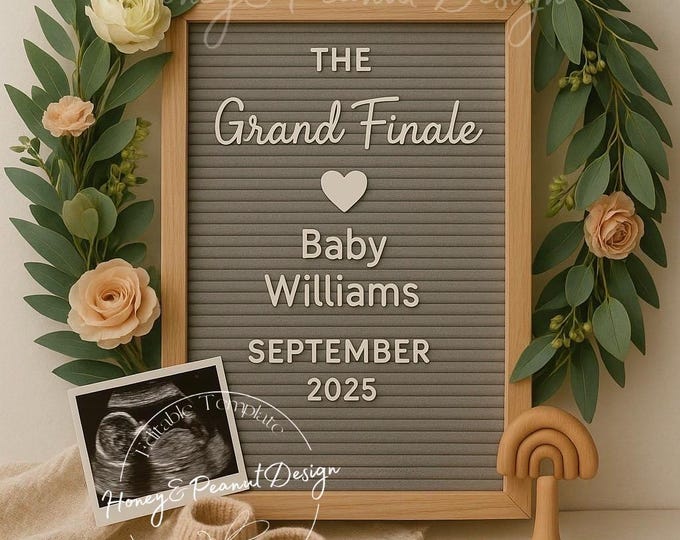 Custom Pregnancy Announcement: Personalized Digital Design (Canva Template)