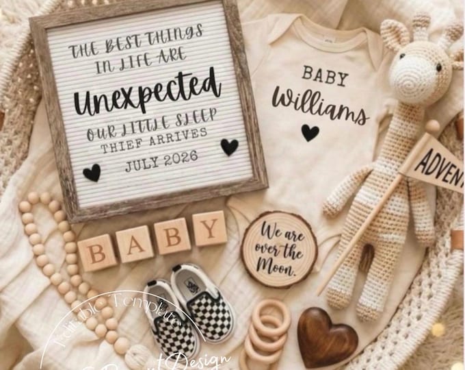 Sleep Thief Pregnancy Announcement | Retro Cow Theme (Canva Template)