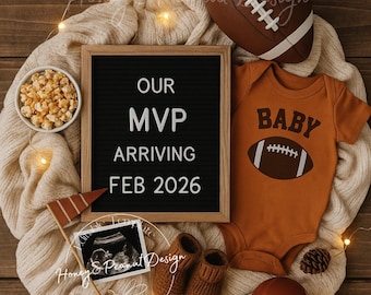 Fall Football Pregnancy Announcement: Touchdown Baby Reveal (Editable Template, Digital Download)
