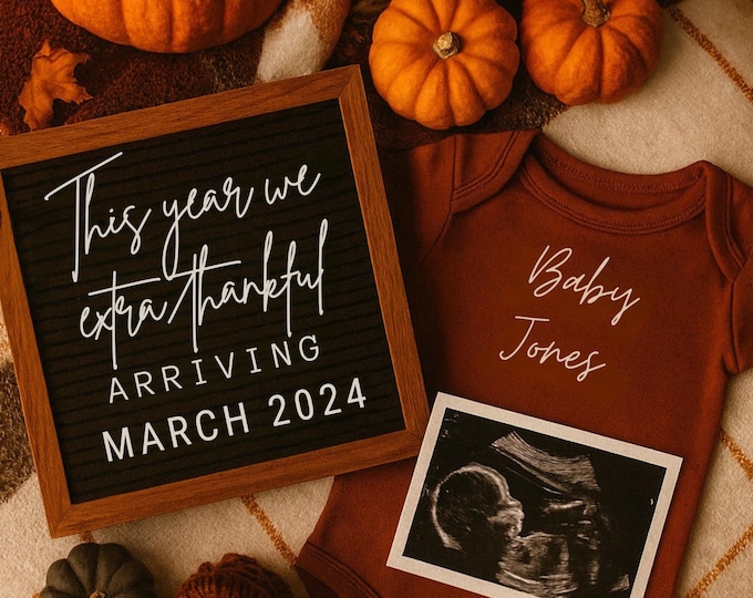 Autumn Blessing Pregnancy Announcement: Fall Canva Template (Digital Download)