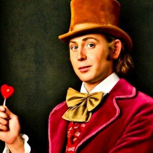 Garçon de style Wonka avec une dent sucrée
