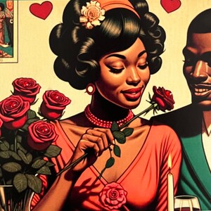 Afroamerikanisches Paar mit Rosen