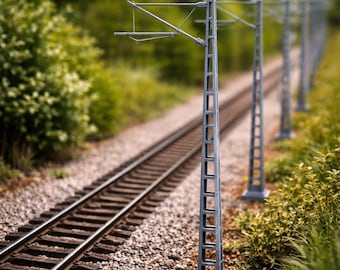 5x HO Scale Railway Catenary Poles - 187 Electric Model Accessories