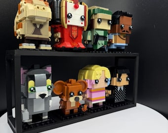 Estantería de exhibición de 2 niveles para la colección LEGO Brickheadz, con capacidad para hasta 8 figuras.