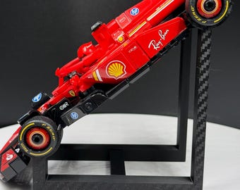 Display Stand for LEGO Speed Champions F1 2025 with carbon fiber finish | Racing Car Holder | LEGO Formula one display