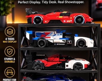 Display Shelf for 4 LEGO Speed Champions cars - Desk Organizer Rack