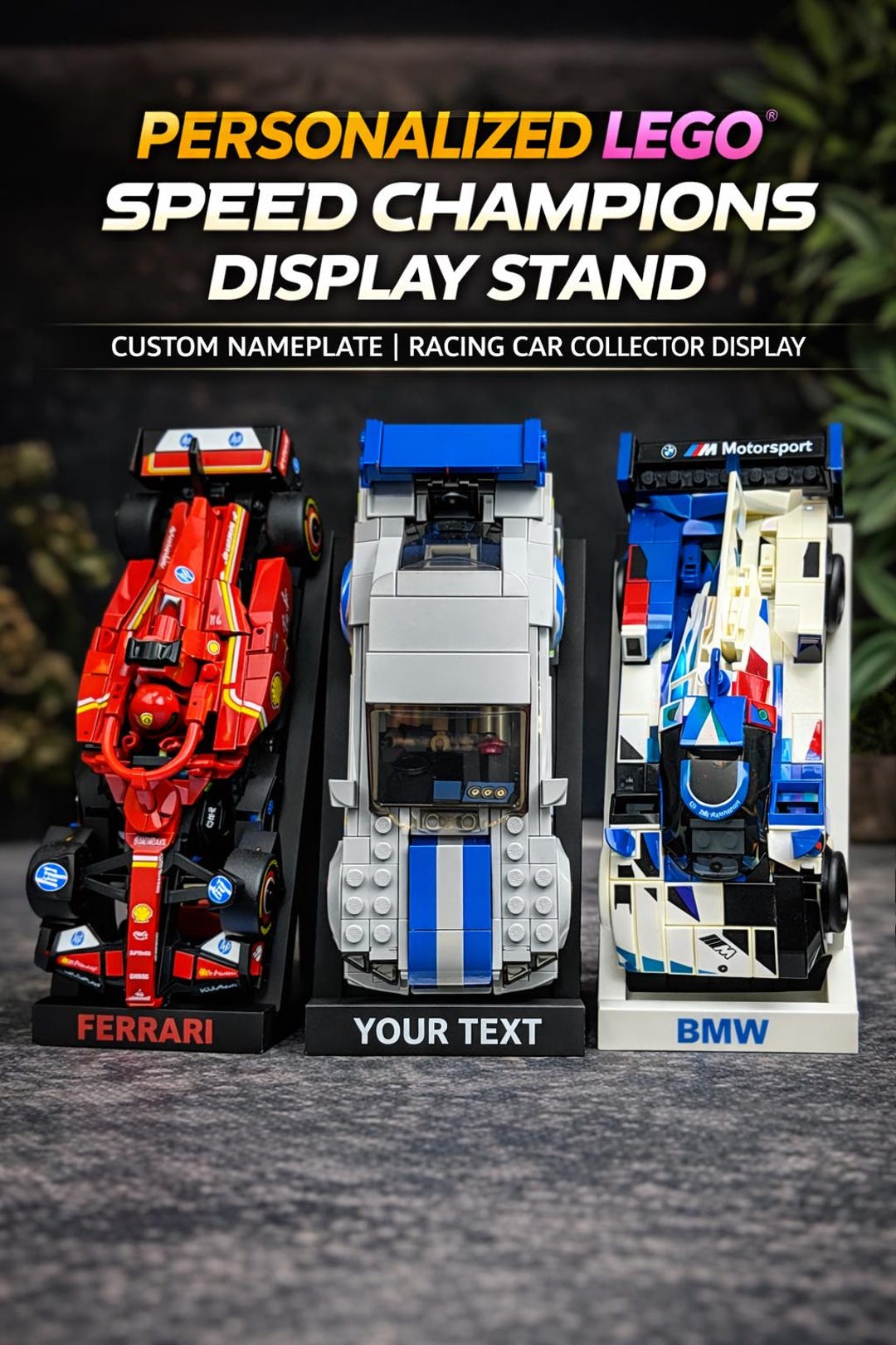 Lego Racing Sign Personalized F1 Display Stand for LEGO Speed Champions | Custom Name ...