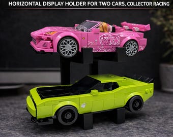 Soporte para LEGO Speed Champions: expositor horizontal para dos coches, carreras de coleccionista