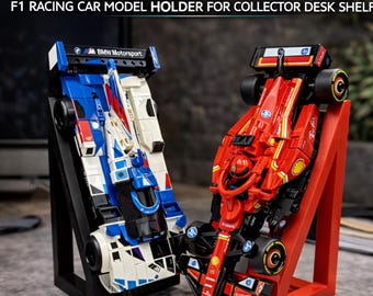 LEGO Speed Champions Display Stand - F1 Racing Car Model Holder for Collector Desk Shelf