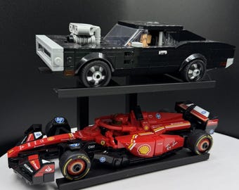 Soporte para LEGO Speed Champions: expositor horizontal para dos coches, F1, carreras de coleccionista