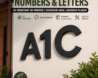 Weatherproof Custom House Numbers & Letters | UV Resistant 3D Printed | Outdoor Sign | Address Plaque