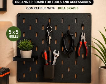 SKADIS Compatible Pegboard Panel | Modular Wall Organizer | 3D Printed Tool Board | Workshop Storage