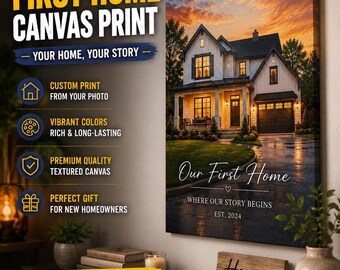 Custom First Home Canvas Print New House Photo Keepsake Housewarming Gift