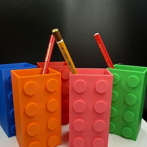 Portapenne a forma di vaso ispirato ai mattoni - Organizer da scrivania moderno, decorazione per ufficio, accessorio per tazze, regalo per geek