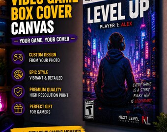 Custom Video Game Box Cover Canvas Personalized Gamer Poster from Your Photo