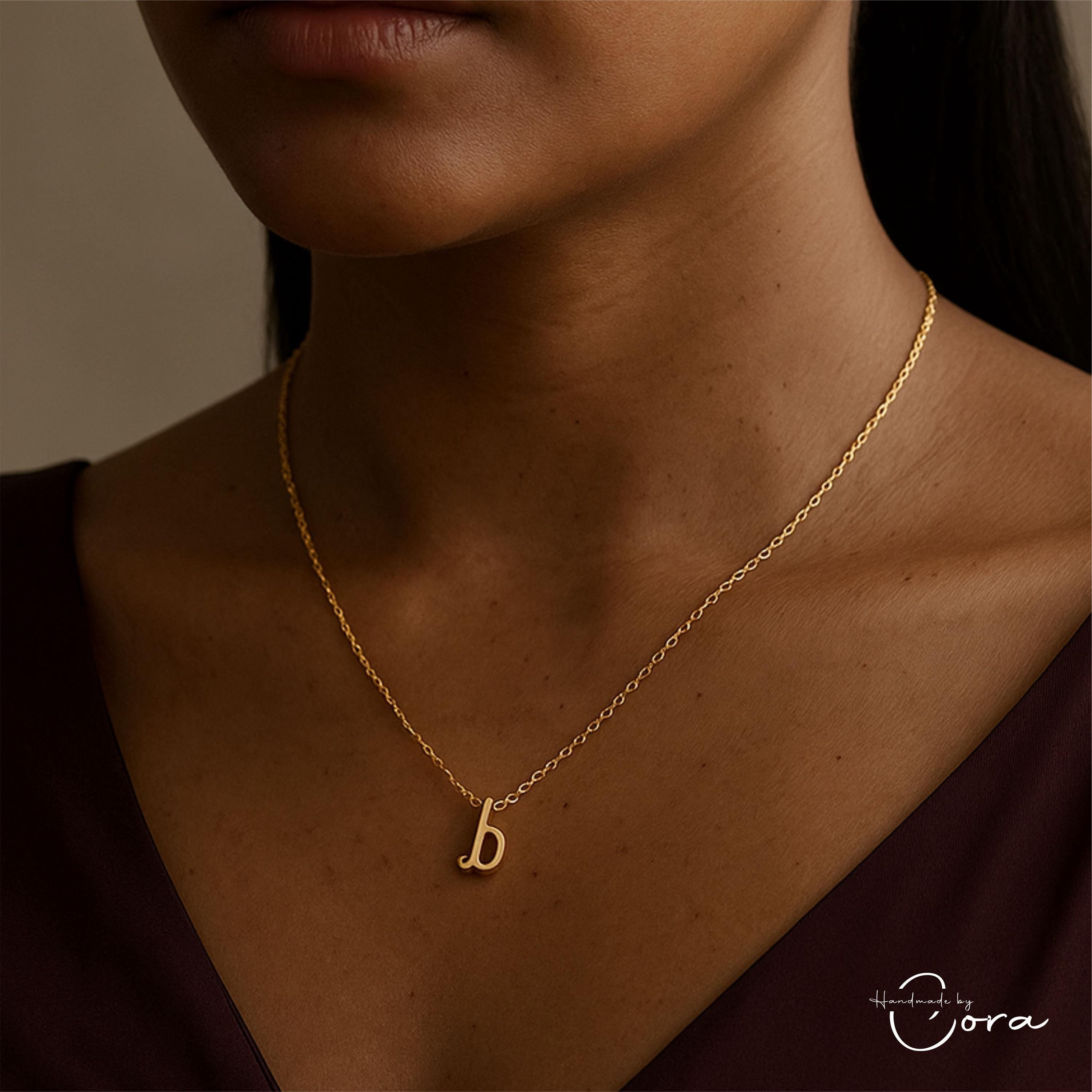 Personalized Initial Necklace, Personal Initial Necklace, Small Letter Initial Gold Necklace, Silver Lowercase Necklace, Initial Necklac