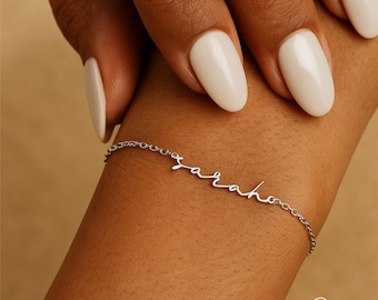 Dainty Name Bracelet, Custom Gold Name Layering Bracelet, Personalized Nameplate Bracelet for Women, Name Jewelry, Birthday Gift for Her