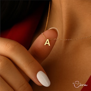 Custom Initial Necklace, First Name Single Letter Necklace, Tiny Letter Gold Necklace, Minimalist Name Necklace, Personalize Silver Necklace
