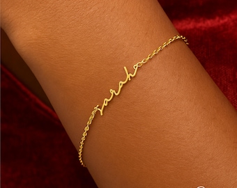 Custom Name Bracelet, Personalized Gold Name Bracelet, Name Bracelet for Women, Name Jewelry Gift, Dainty Bracelet, Birthday Gift for Her