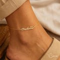 Personalized Name Anklet for Women, Custom Gold Name Anklet, Silver Nameplate Anklet, Body Jewelry, Minimalist Ankle Bracelet Gift for Her