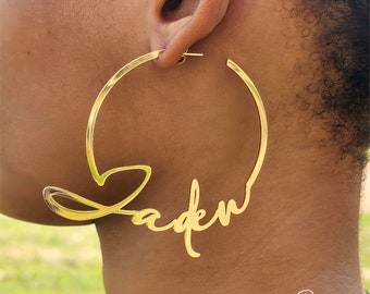 Custom Name Hoop Personalized Name Hoop Large