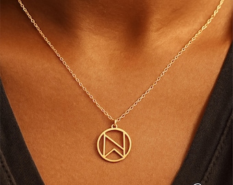 Personalized Name Necklace, Custom Name Logo Necklace, Geometric Monogram Necklace, Gold Name Necklace, Birthday Gift, Secret Name Necklace