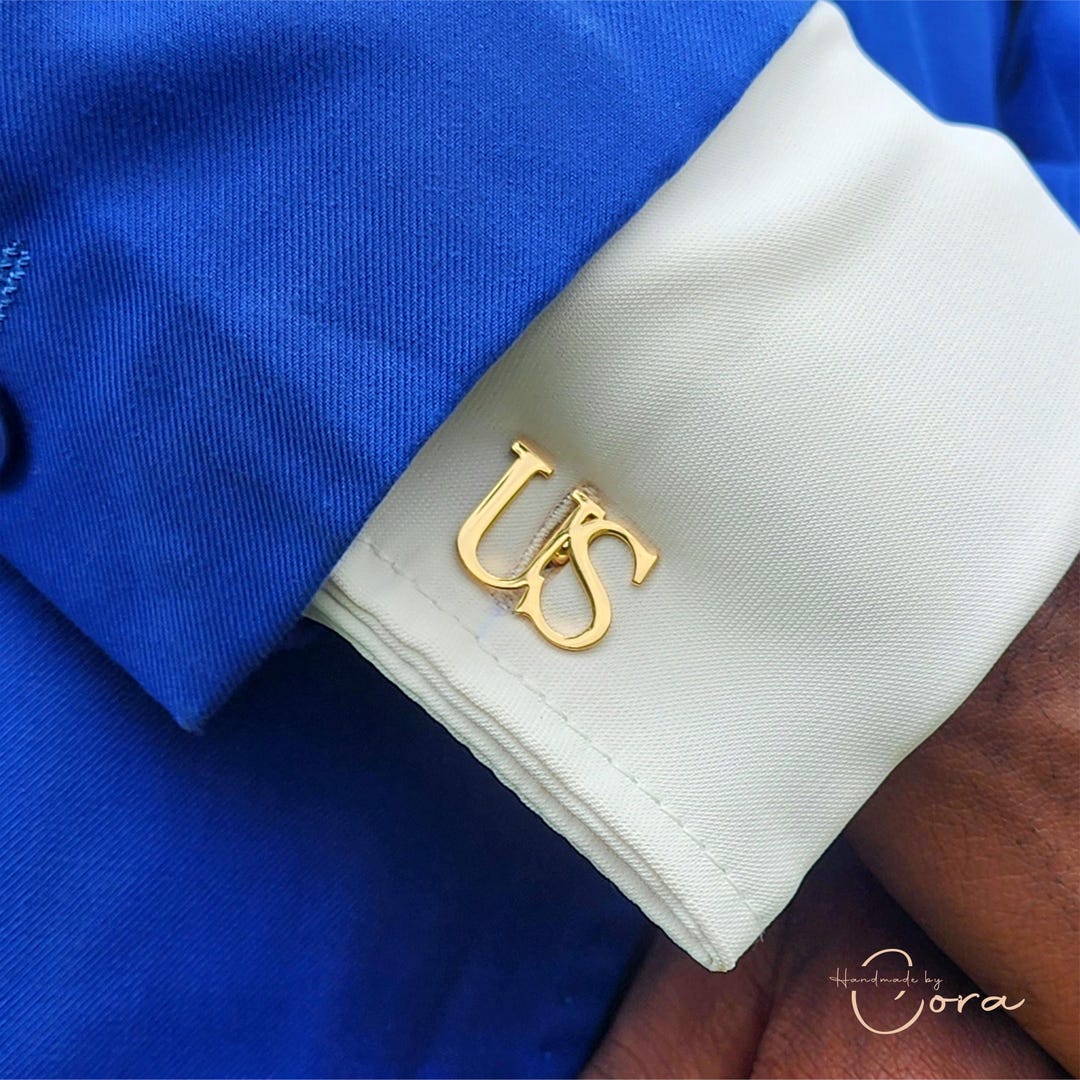 Personalized Name Cufflinks. Custom Initials Cufflinks. Men Shirt